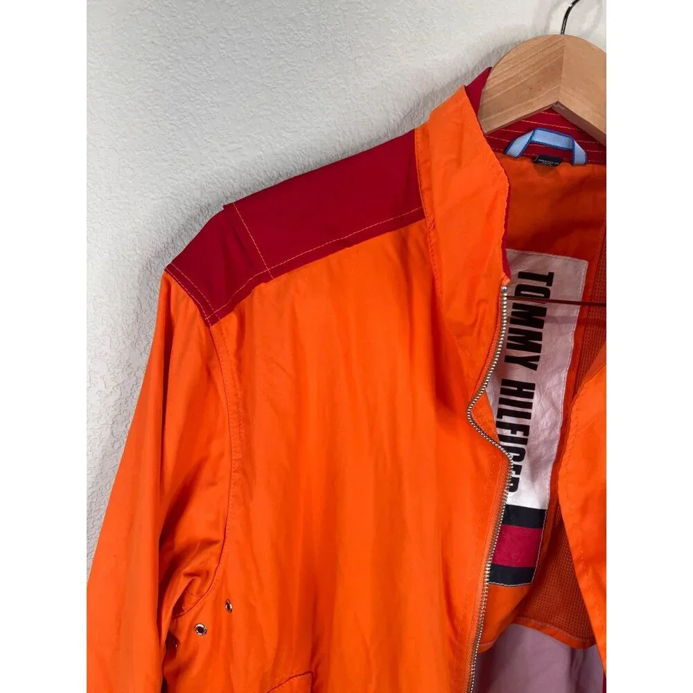 Tommy Hilfiger Mens Orange & Red Nylon Jacket M Y2K Vintage‎